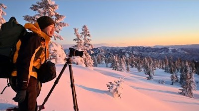 【風景写真】赤く染まる厳冬期シラビソの丘｜Fujifilm GFX50SII landscape photography japan